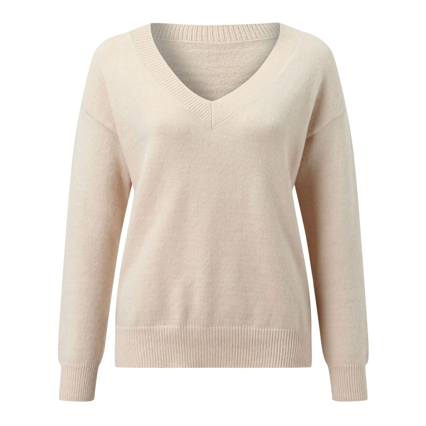Damen eleganter V-Ausschnitt Pullover Stilzeits