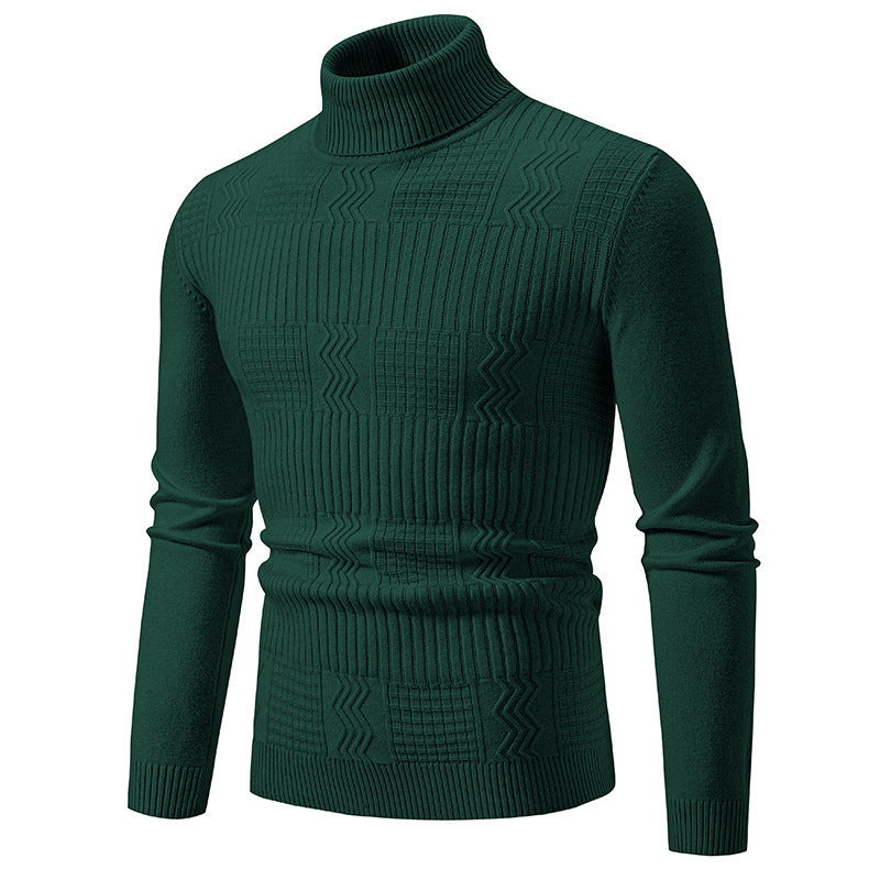 Herren eleganter Rollkragenpullover mit strukturiertem Design Stilzeits