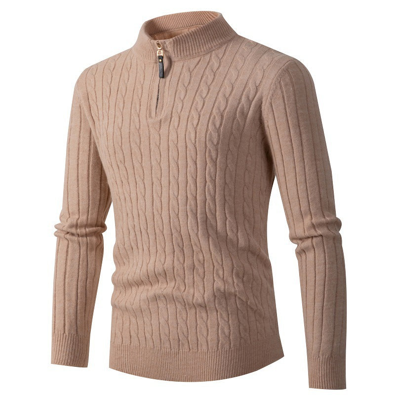Herren modischer Rollkragenpullover mit Zipper Stilzeits