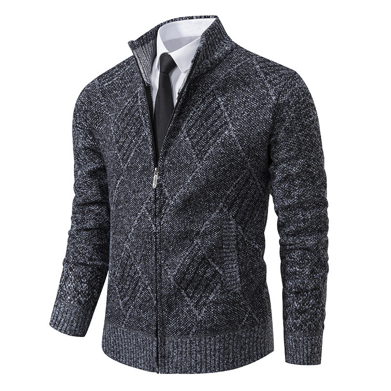 Herren Strickjacke mit modernem Muster und schmalem Schnitt Stilzeits