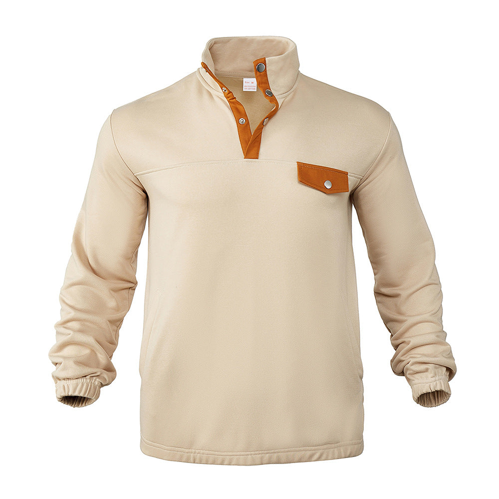 Herren modisches Sweatshirt mit Kragen details Stilzeits