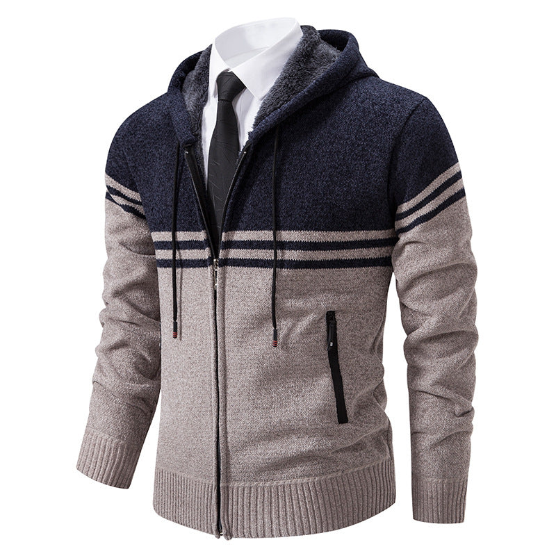 Herren modische Kapuzenjacke mit strukturiertem Design Stilzeits