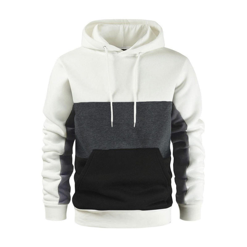 Herren sportlicher Kapuzenpullover mit kontrastierenden Farbblock-Design Stilzeits