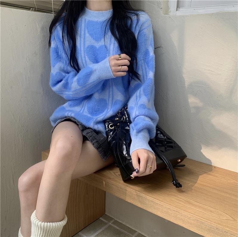 Damen kuscheliger Pullover mit abwechslungsreichem Muster und lässigem Schnitt Stilzeits