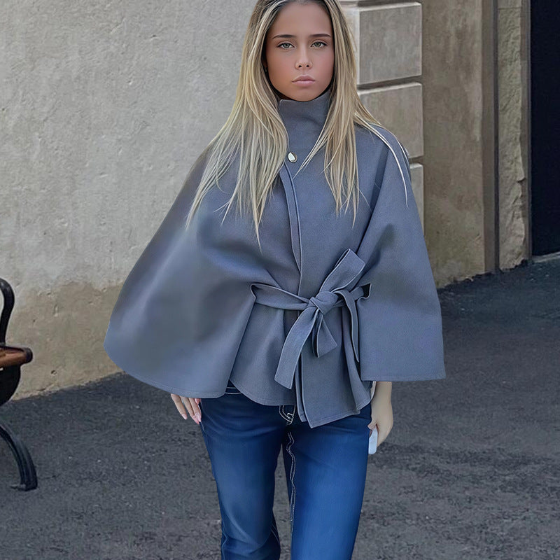 Damen elegante und vielseitige Cape-Jacke Stilzeits