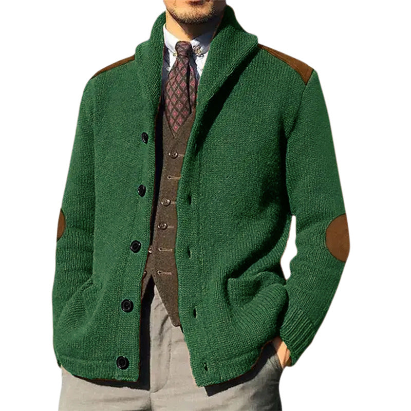 Herren Strickjacke mit klassischem Schalkragen und eleganten details Stilzeits