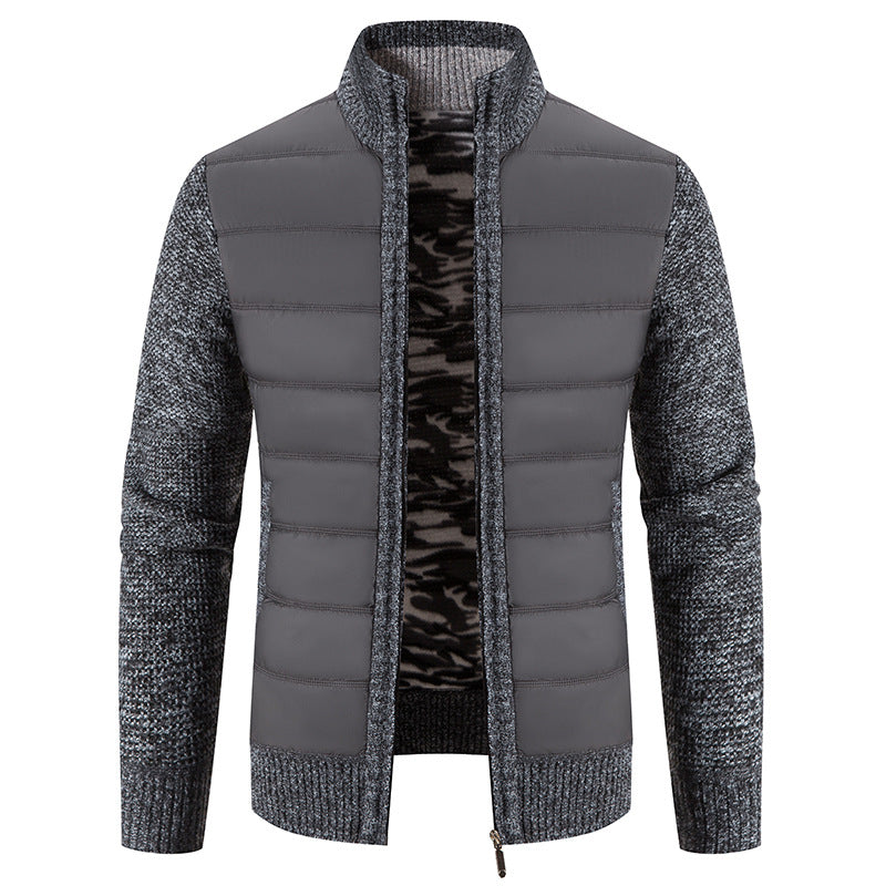 Herren gesteppte Jacke mit modischem Strickarm Stilzeits