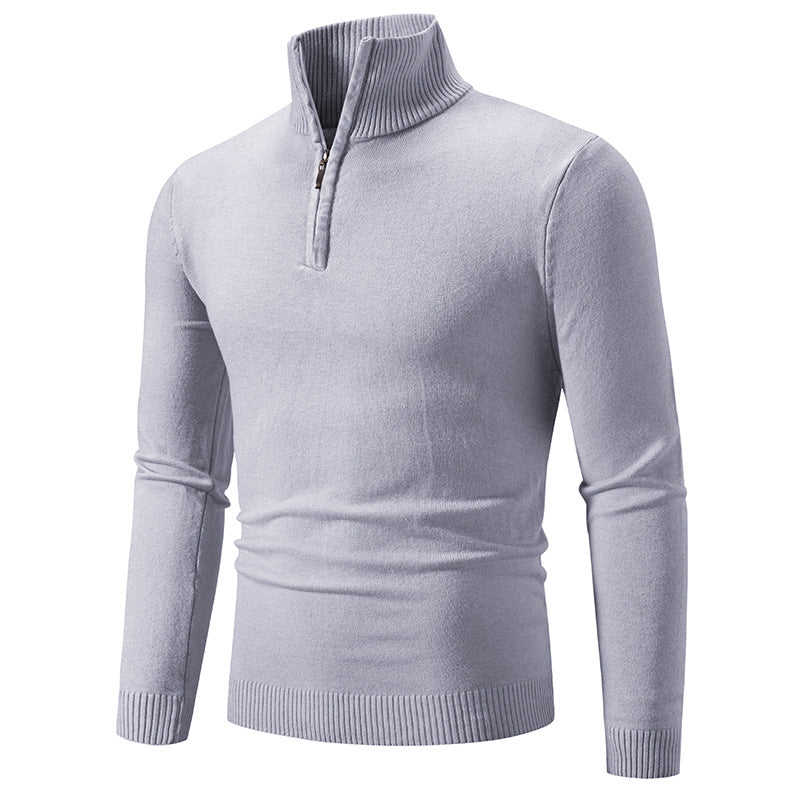 Herren Strickpullover mit modernem Stehkragen und praktischem Zipper Stilzeits