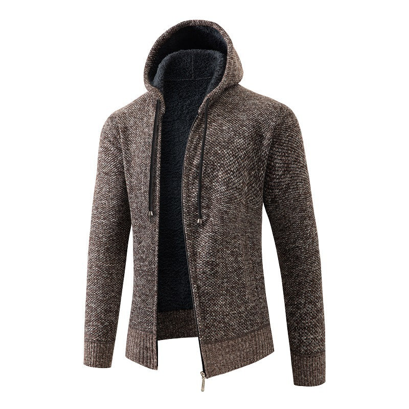 Herren bequeme Strickjacke mit Kapuze Stilzeits