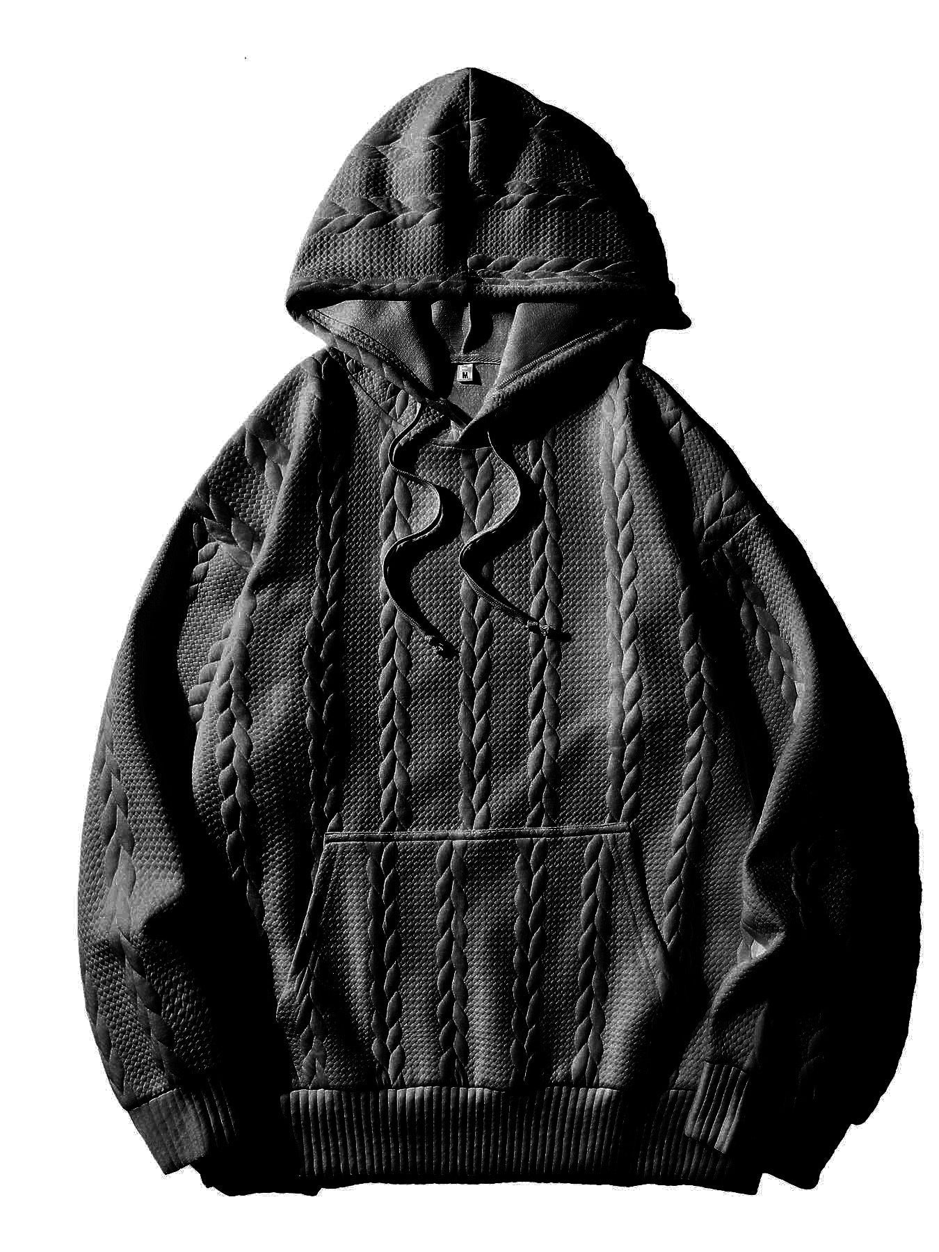 Herren Kapuzenpullover mit strukturiertem Muster Stilzeits