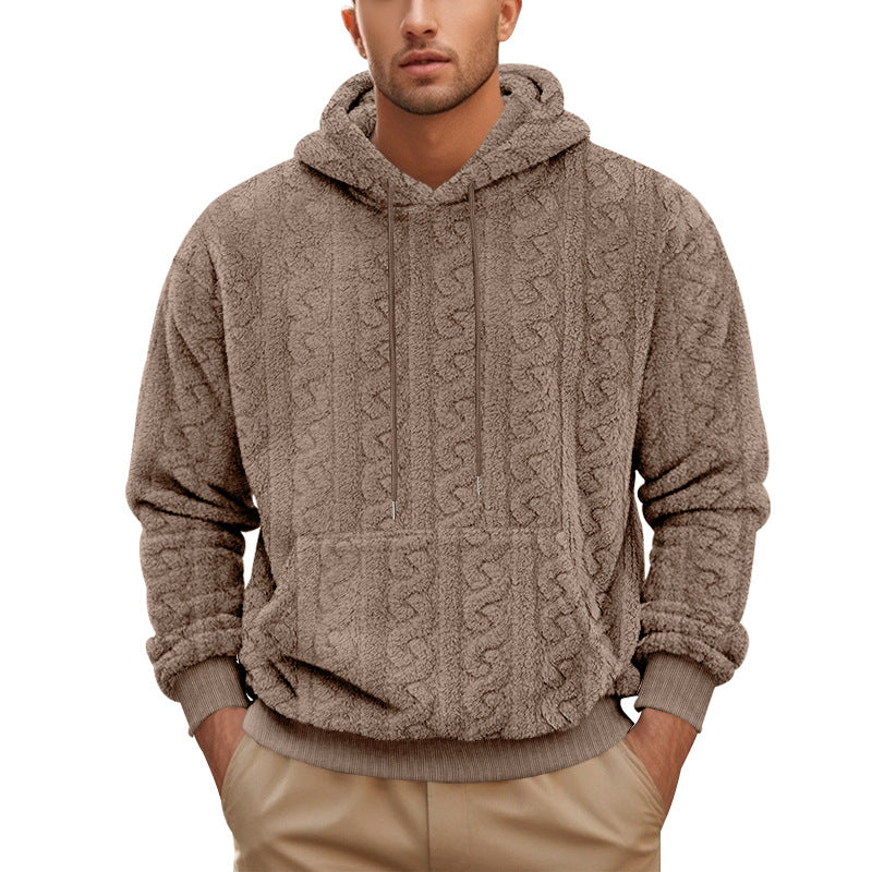 Herren gemütlicher Fleece Hoodie mit Kapuze und Kängurutasche Stilzeits