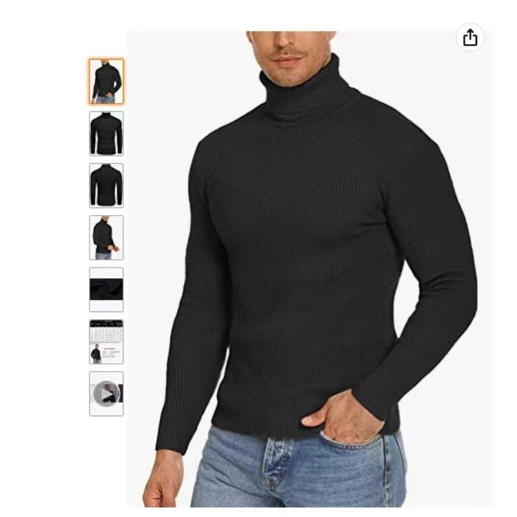 Herren Stehkragen Pullover aus ribbeltem Strick Stilzeits