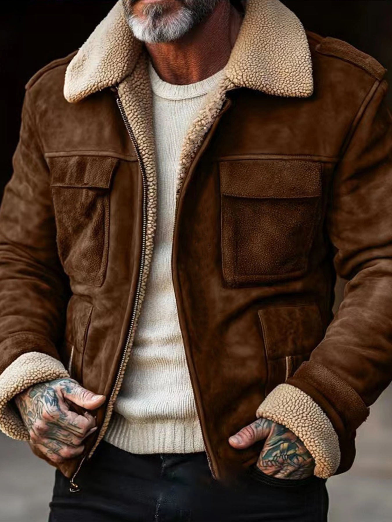 Herren stylischer jacke mit warmem Futter Stilzeits