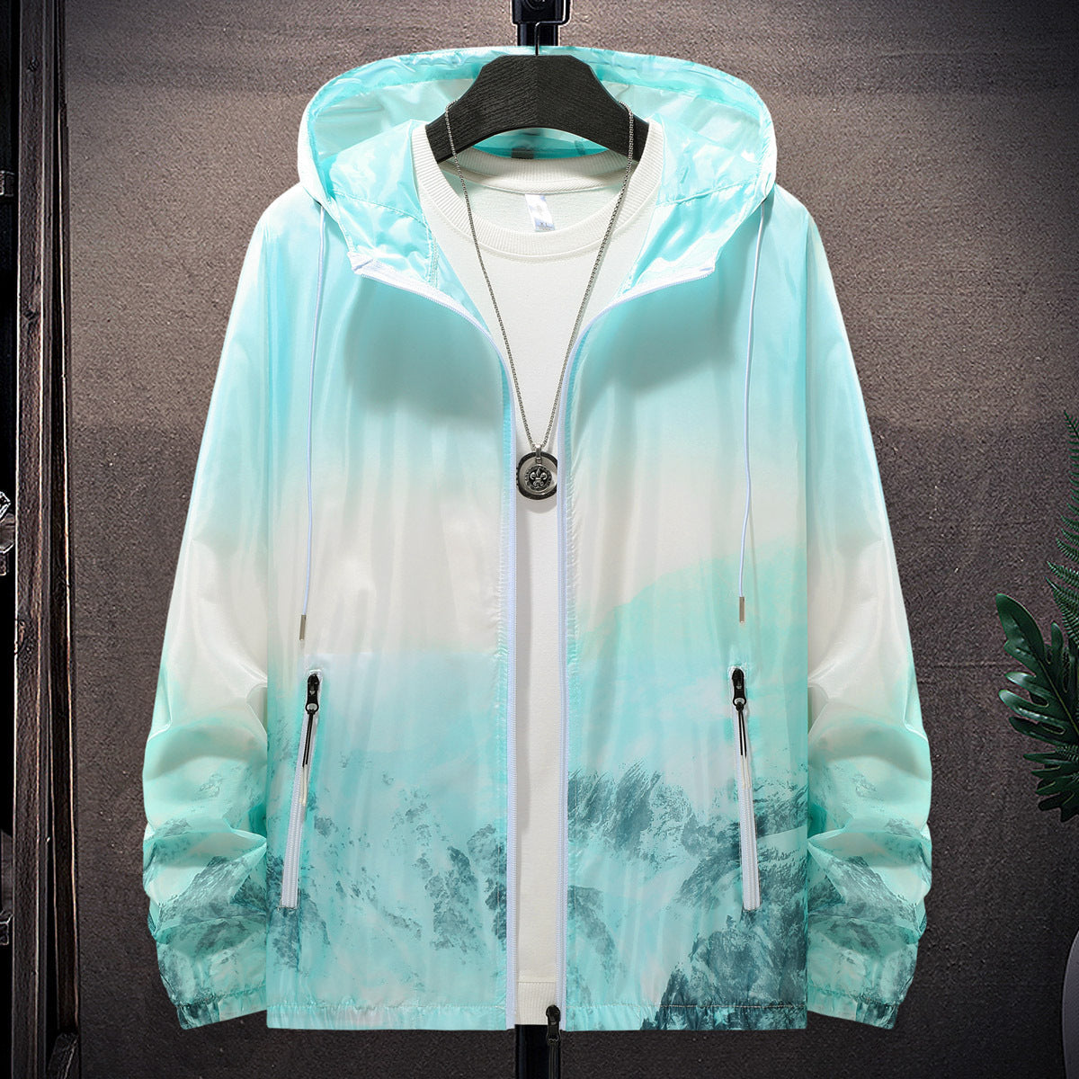 Herren Wind- und wasserfeste leichte Jacke mit einstellbarer Kapuze und reflektierenden Details Stilzeits