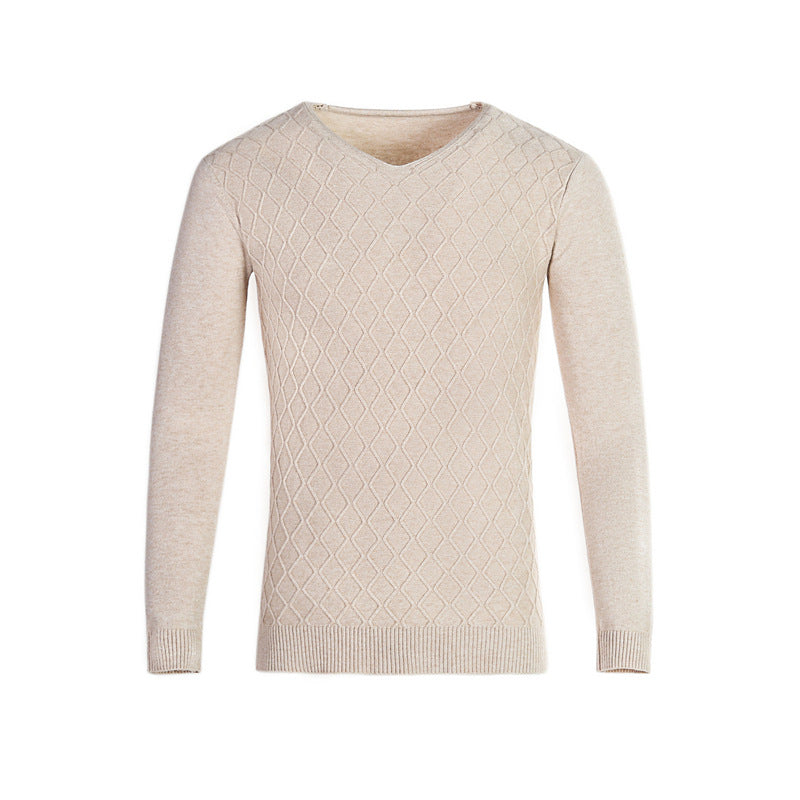 Herren V-Ausschnitt Pullover mit Strukturmuster Stilzeits