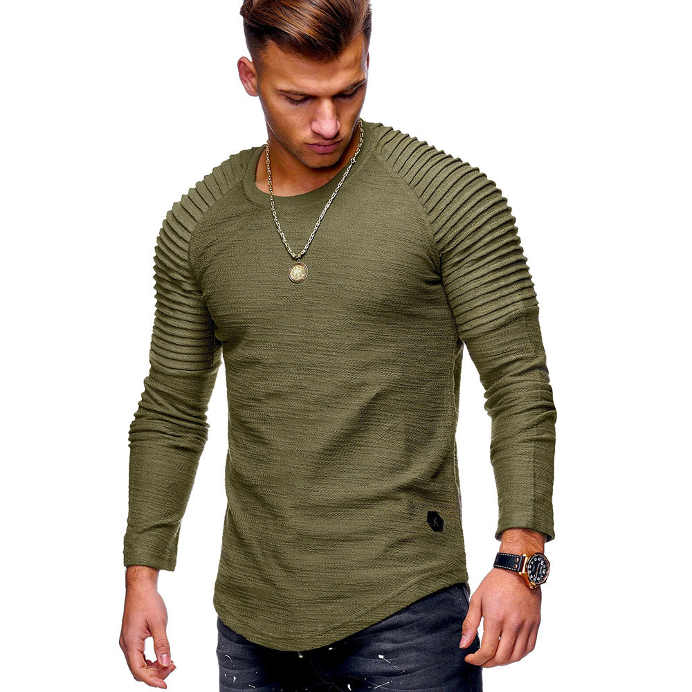 Herren Langarmshirt mit strukturierter Oberfläche und Raglanärmeln Stilzeits
