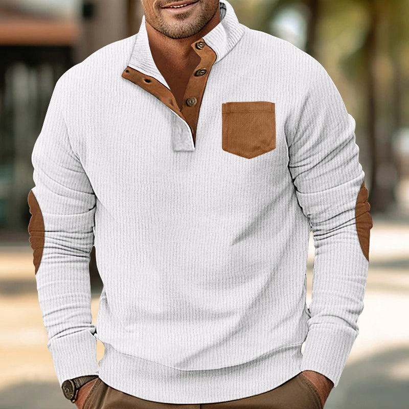 Herren Komfortabler Pullover mit Stehkragen und Kontrastdetails Stilzeits