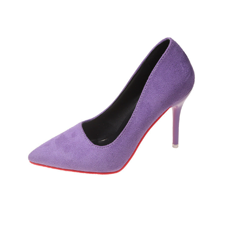 Damen Elegante spitze Pumps mit transparentem Absatz und weichem Obermaterial Stilzeits