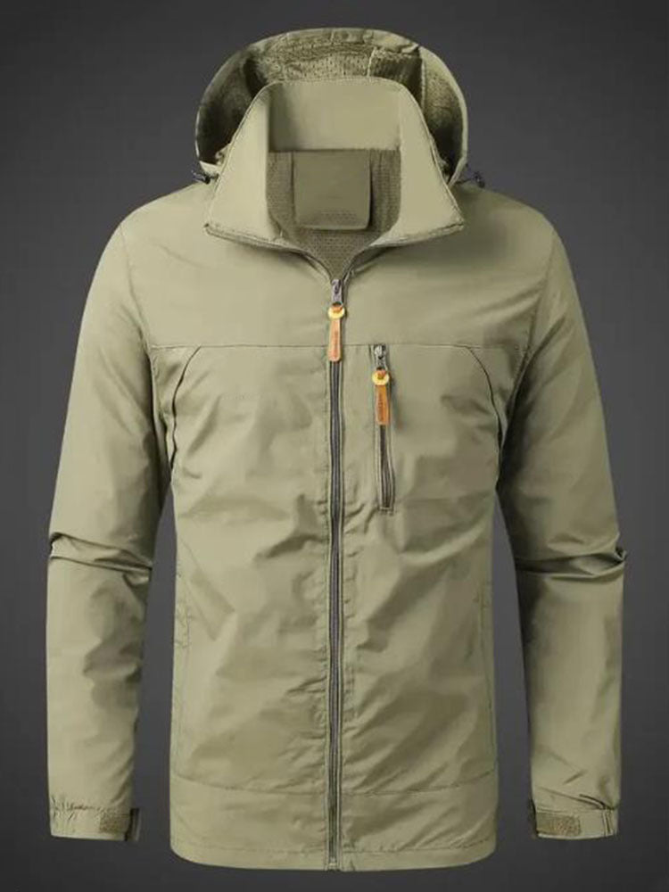 Herren Wetterfeste Funktionsjacke mit verstellbarer Kapuze Stilzeits