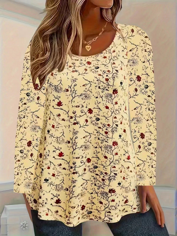 Damen Blusenshirt mit floralen Akzenten und lockerer Passform Stilzeits