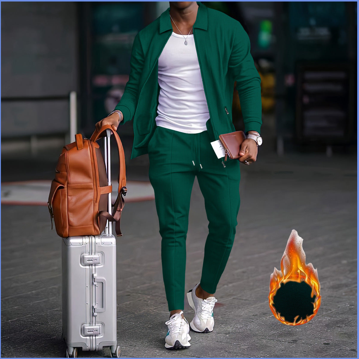 Herren sportliches Freizeitanzug mit strukturiertem Design und elastischem Bund Stilzeits