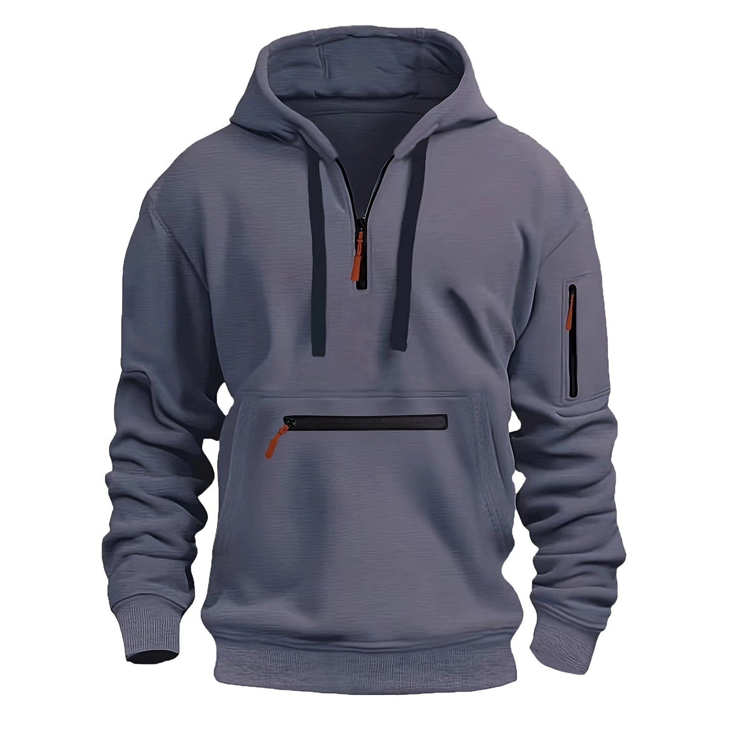 Herren praktischer Zip-Hoodie mit reflektierenden Details und verschiedenen Taschen Stilzeits
