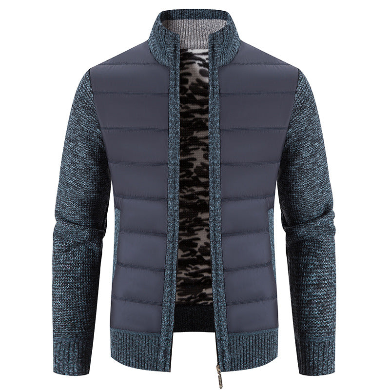 Herren gesteppte Jacke mit modischem Strickarm Stilzeits