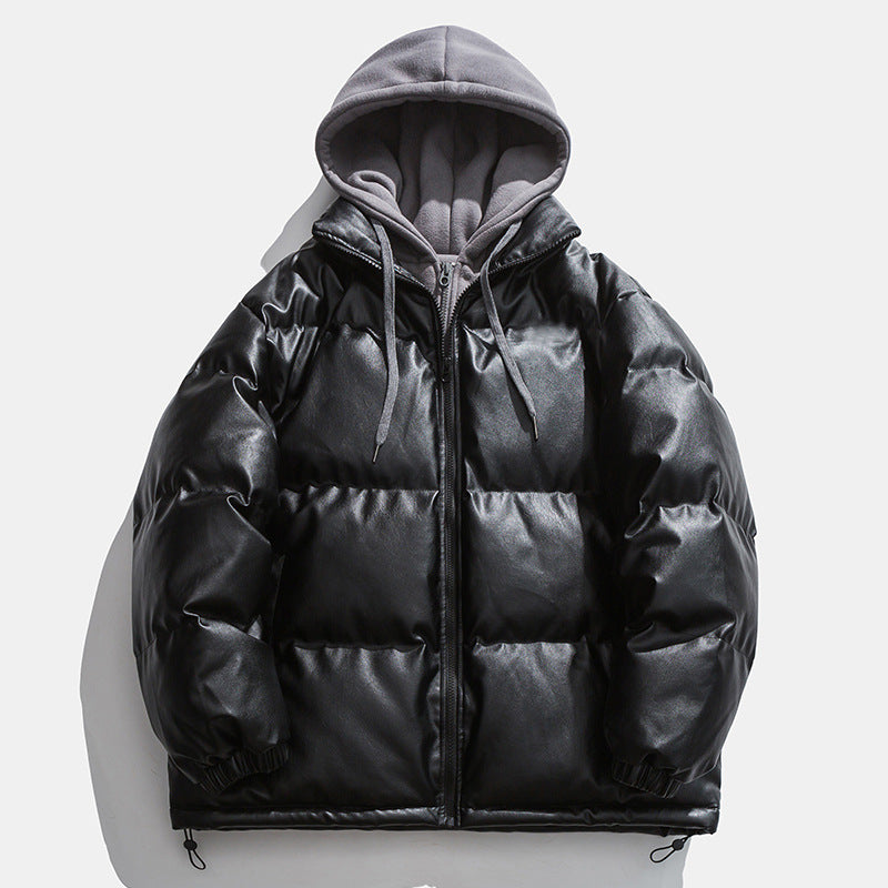 Herren hochwertige gesteppte Daunenjacke mit abnehmbarer Kapuze Stilzeits