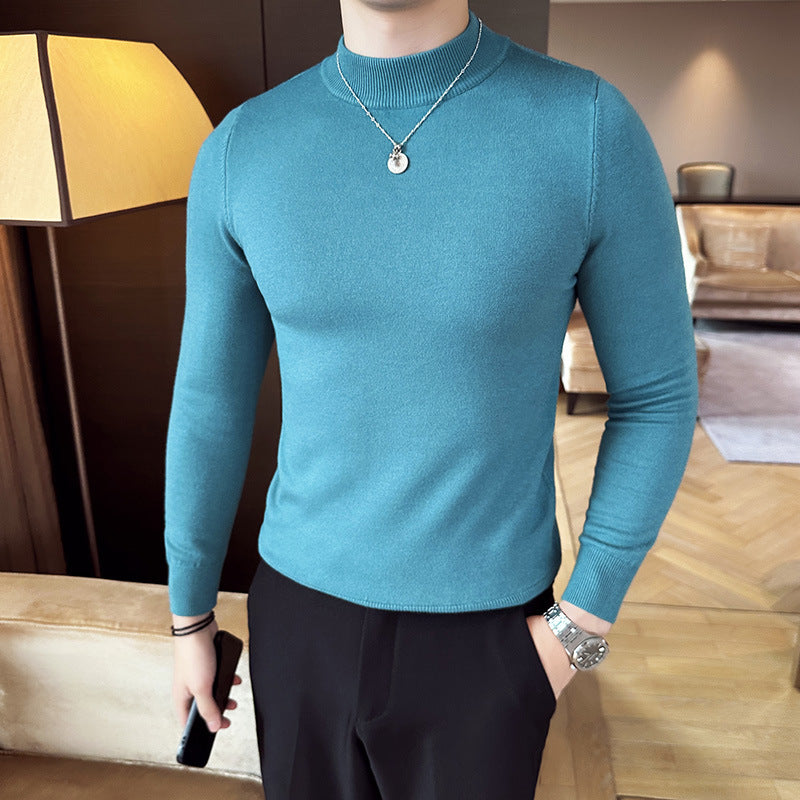 Herren modischer Pullover mit hohem Kragen und eleganter Passform Stilzeits