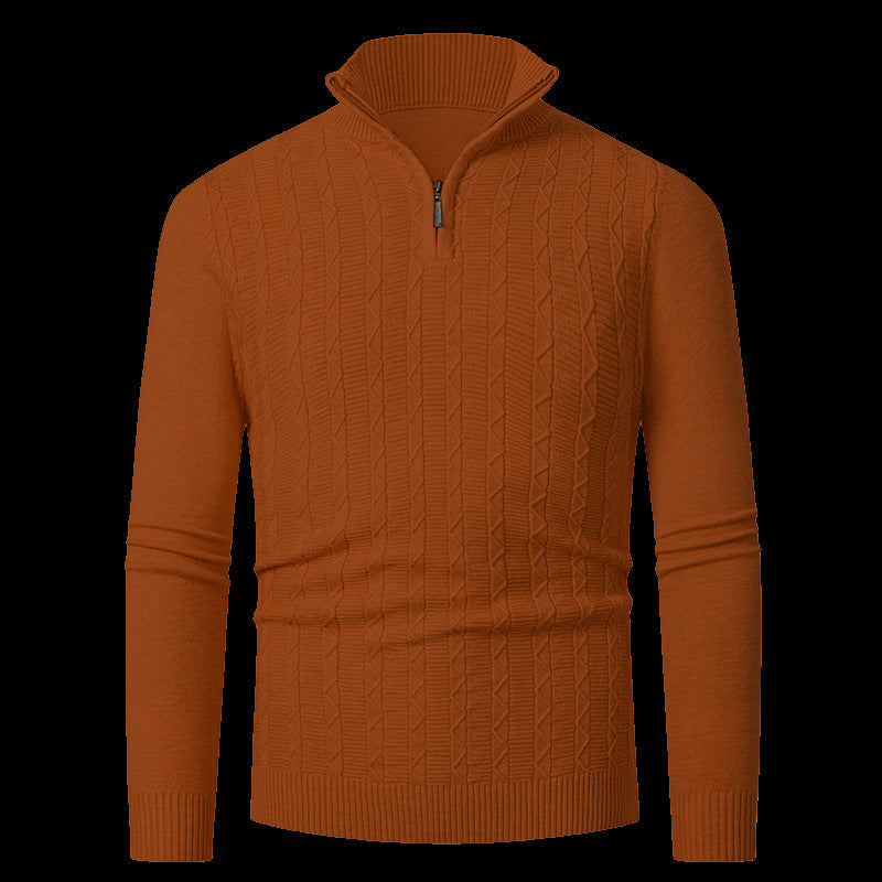 Herren Strickpullover mit modernem Kragen und Reißverschluss Stilzeits