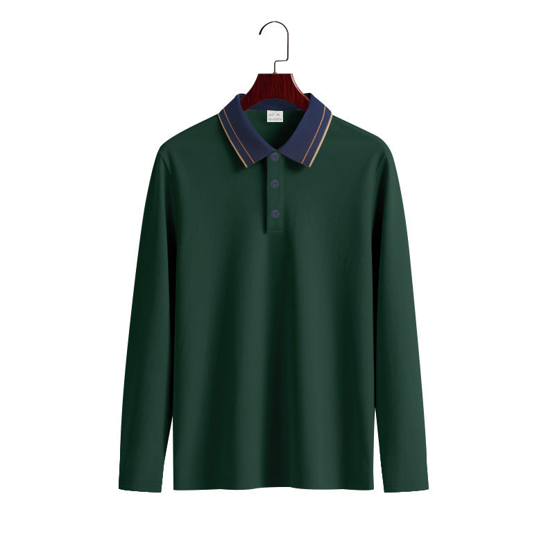 Herren Langarm-Poloshirt aus weichem Baumwollmix mit strukturiertem Kragen Stilzeits