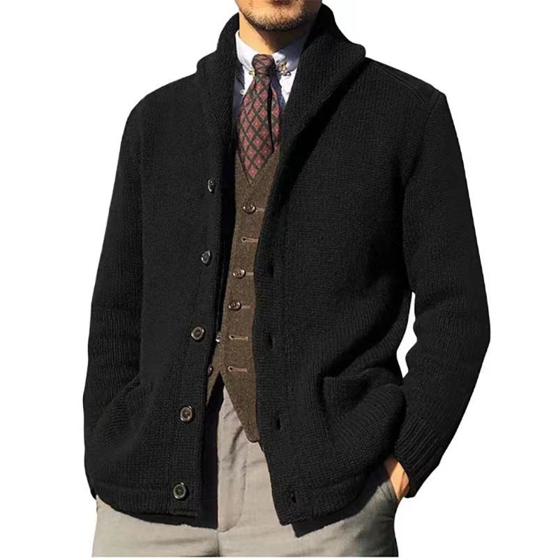 Herren Strickjacke im modernen Casual-Stil mit Schalkragen Stilzeits