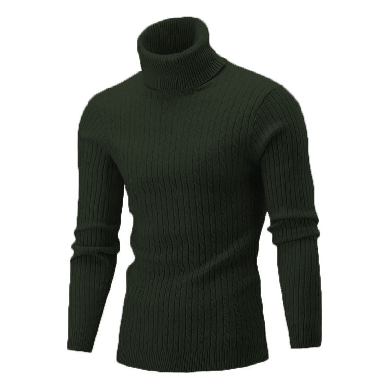 Herren gemütlicher Rollkragenpullover aus feinem Rippstrick Stilzeits