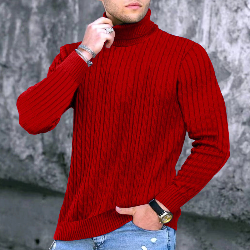 Herren moderner Rollkragenpullover mit strukturiertem Design Stilzeits