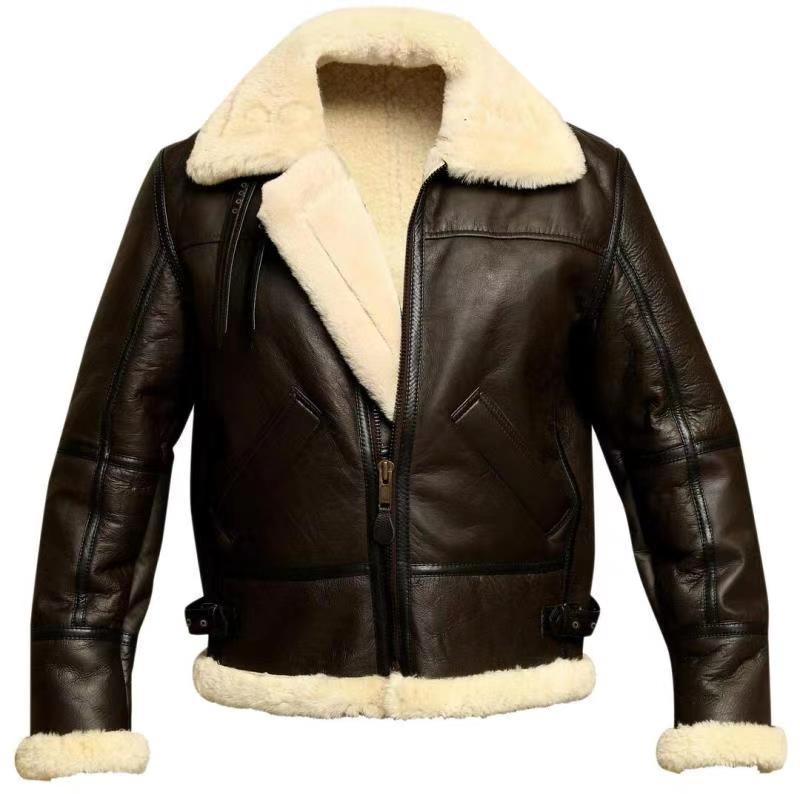 Herren Lammlederjacke mit weichem Teddyfutter Stilzeits