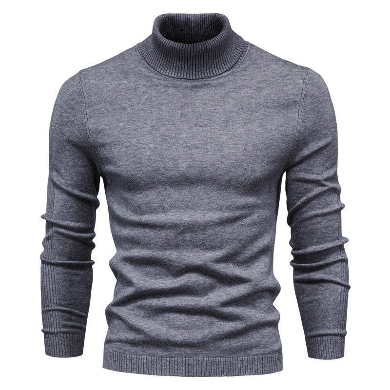 Herren eleganter Rollkragenpullover aus feinem Strick Stilzeits