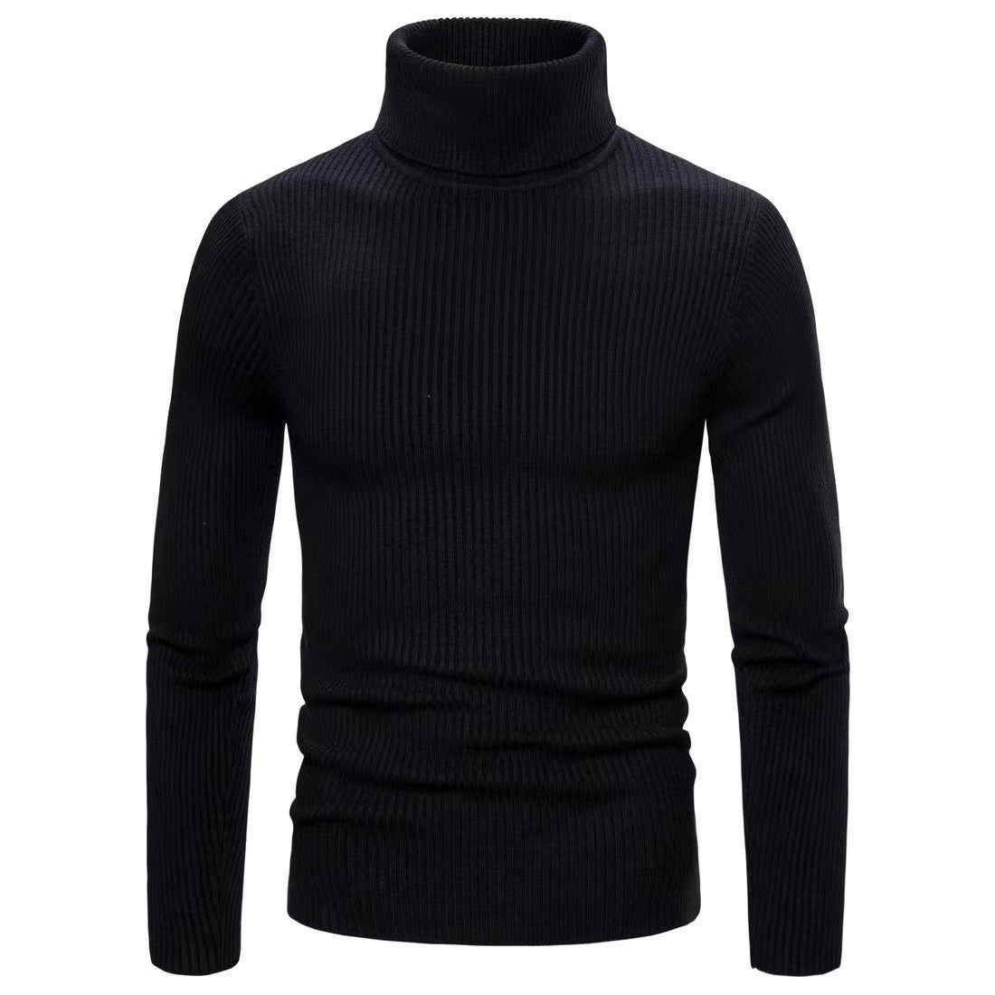 Herren hochwertiger Rollkragenpullover aus feinem Rippstrick Stilzeits