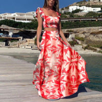 Damen Elegantes Maxikleid mit fließendem Saum und verspieltem Blumenmuster Stilzeits