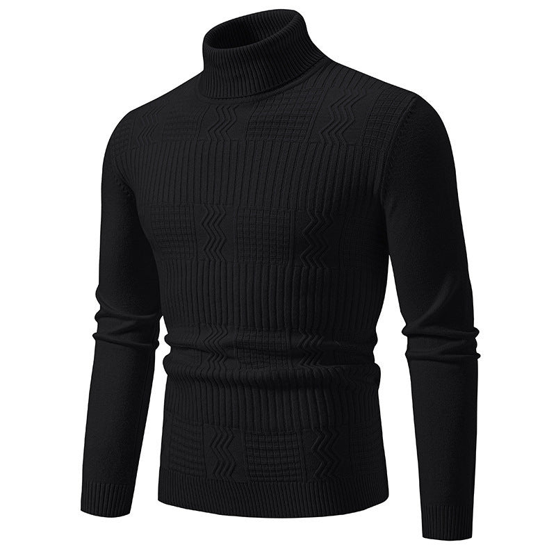 Herren eleganter Rollkragenpullover mit strukturiertem Design Stilzeits