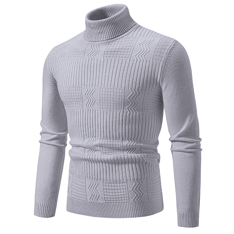 Herren eleganter Rollkragenpullover mit strukturiertem Design Stilzeits