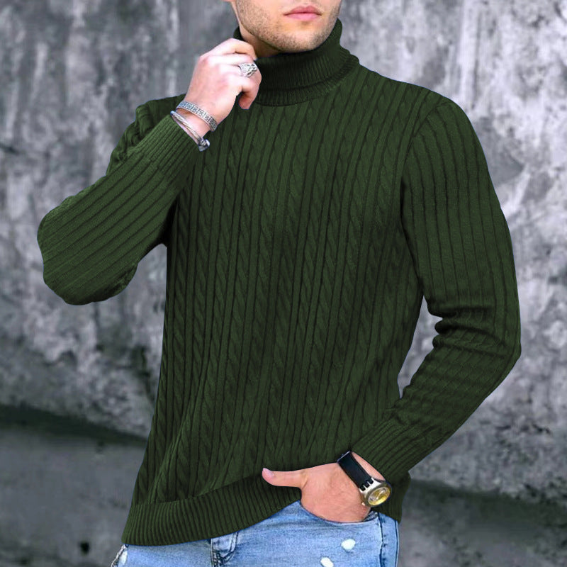 Herren moderner Rollkragenpullover mit strukturiertem Design Stilzeits