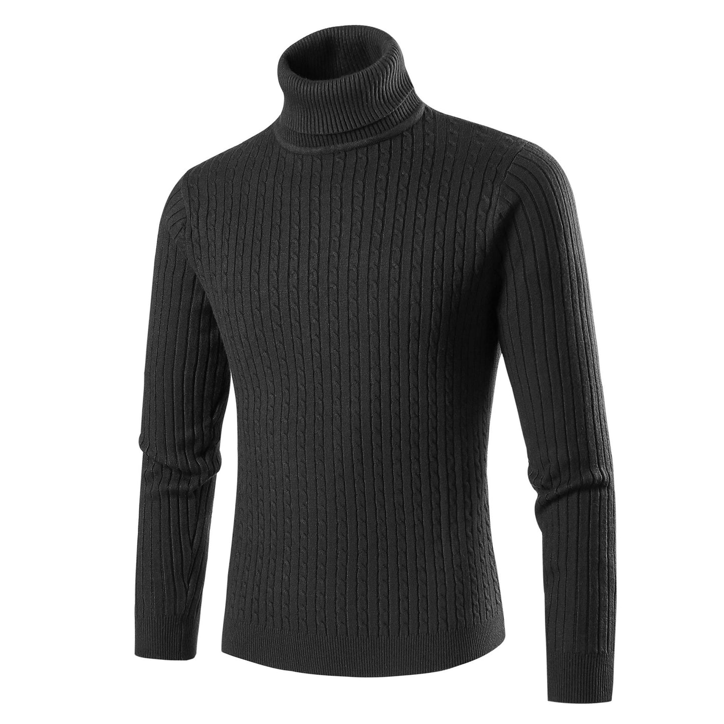 Herren modischer Rollkragenpullover aus strukturiertem Strick Stilzeits