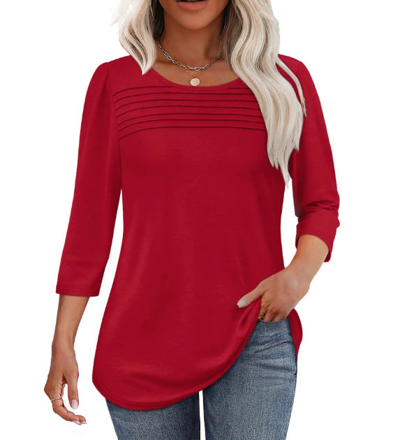 Damen Elegant geschnittenes Oberteil mit gerafften Details Stilzeits