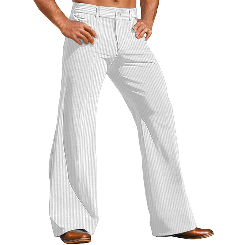 Herren elegante Flared Hose im Vintage-Stil mit Streifenmuster Stilzeits
