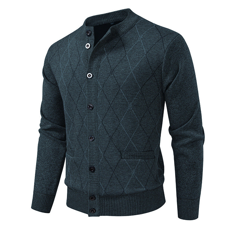 Herren Strickjacke mit modernem Rautenmuster Stilzeits