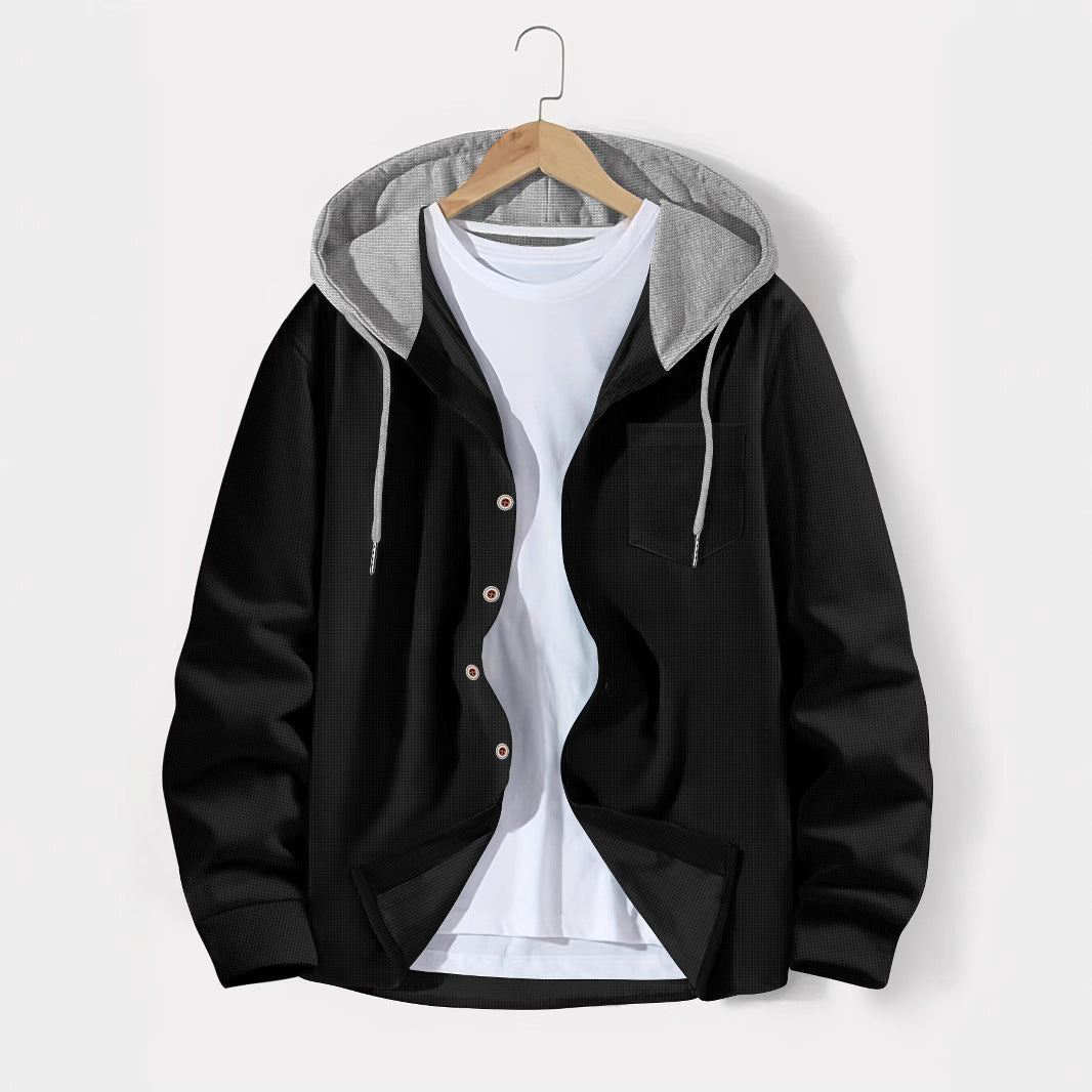 Herren lässige Jacke mit Kapuze und Karomuster Stilzeits