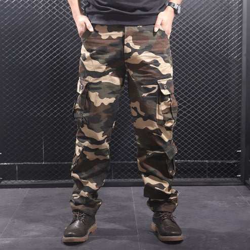 Herren Cargo-Hose mit multifunktionalen Taschen und modischem Camouflage-Design Stilzeits