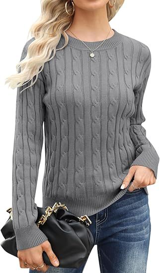 Damen klassischer Strickpullover mit Zopfdesign Stilzeits