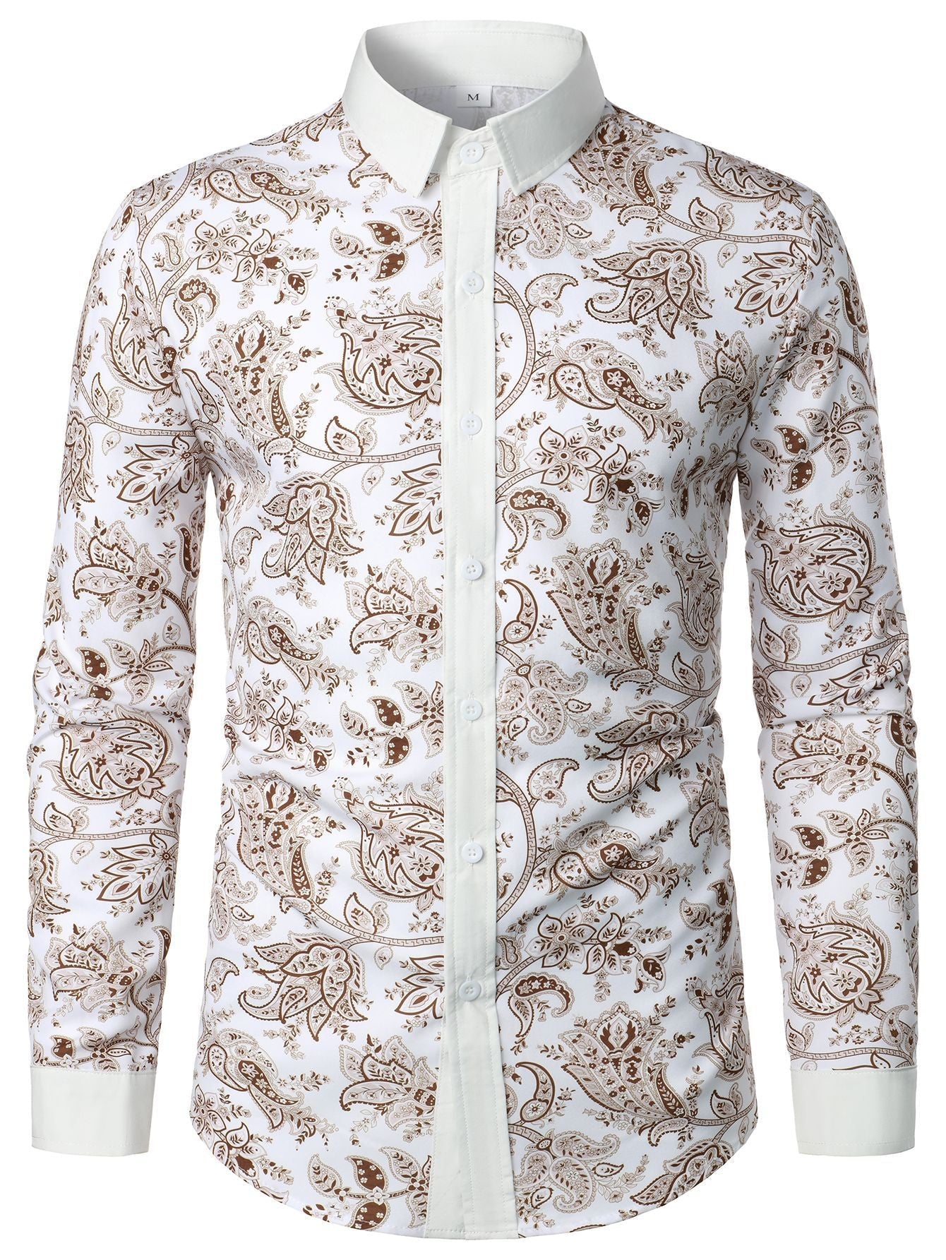 Herren Langarmhemd mit modernem Paisley-Design Stilzeits