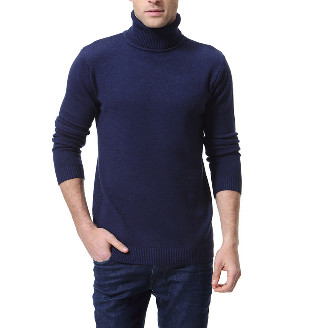 Herren Rollkragenpullover aus feiner Baumwolle Stilzeits